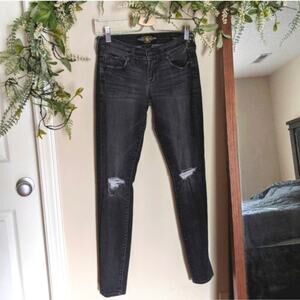 Lucky brand charlie skinny black distressed jeans